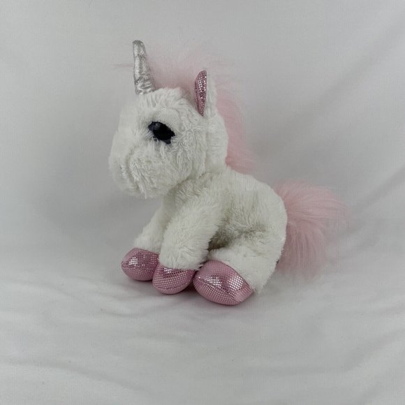 Aurora White Unicorn 12" Plush Pink Sparkle Hooves Ears Horn Stuffed Toy 2017 - Picture 1 of 8